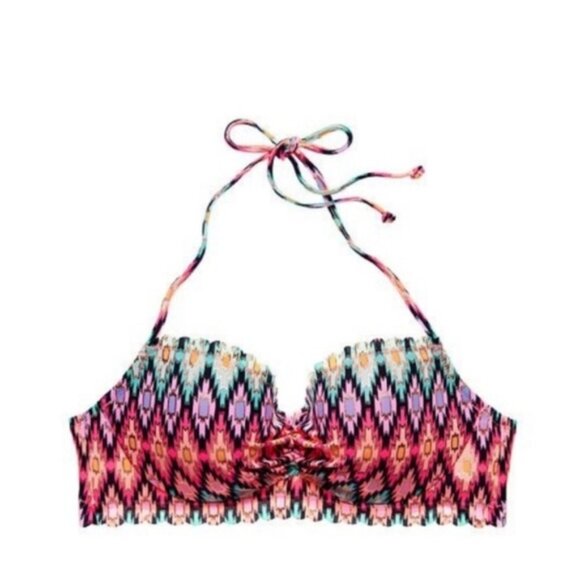Victoria’s Secret | Warm Ikat Foil The Getaway Halter Bikini Top | Size 32C - Picture 2 of 10